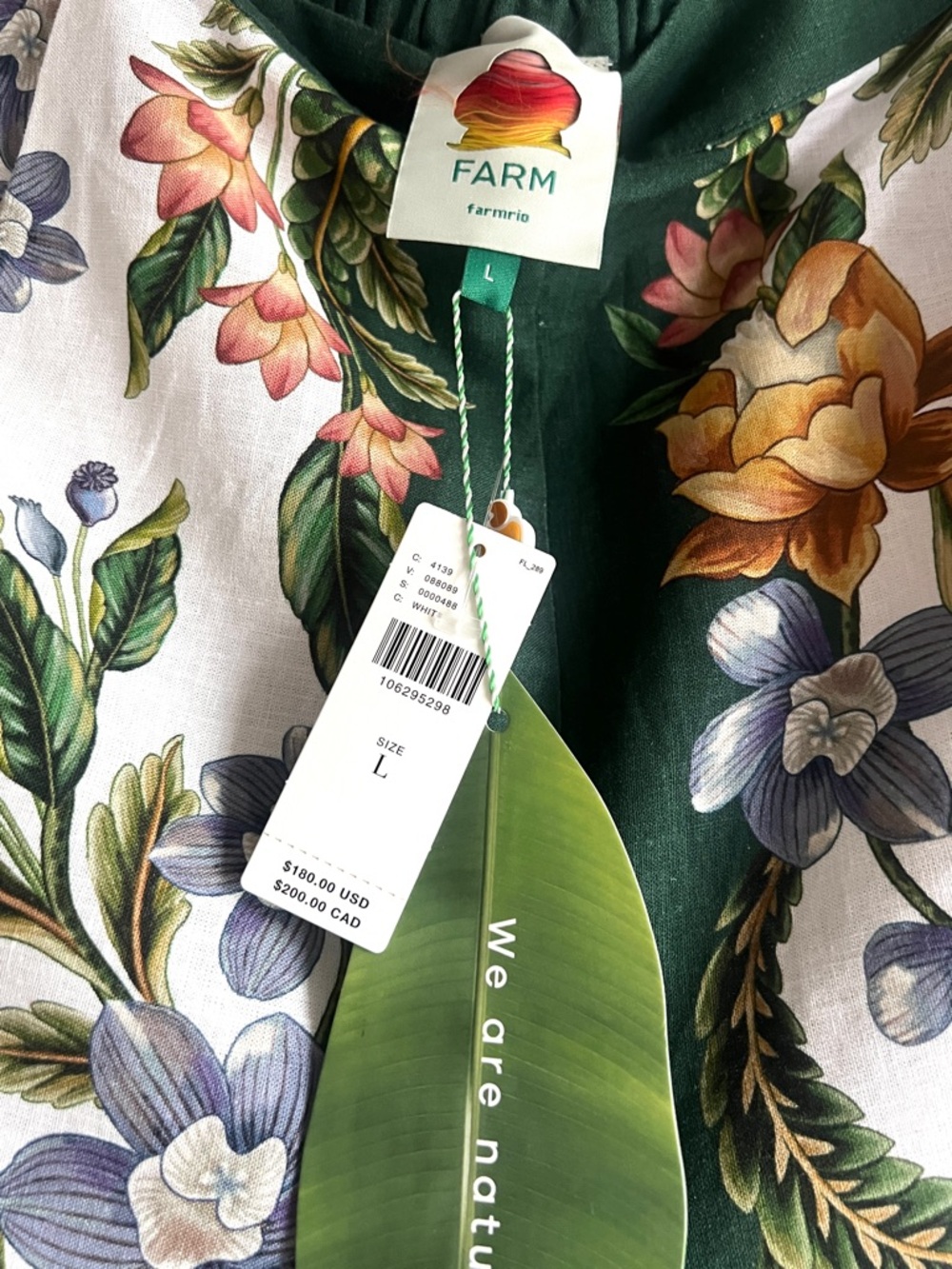 FARM Rio Sand Nature Scarf Linen Blend Straight Leg Pants Size Large NWT - Picture 11 of 15